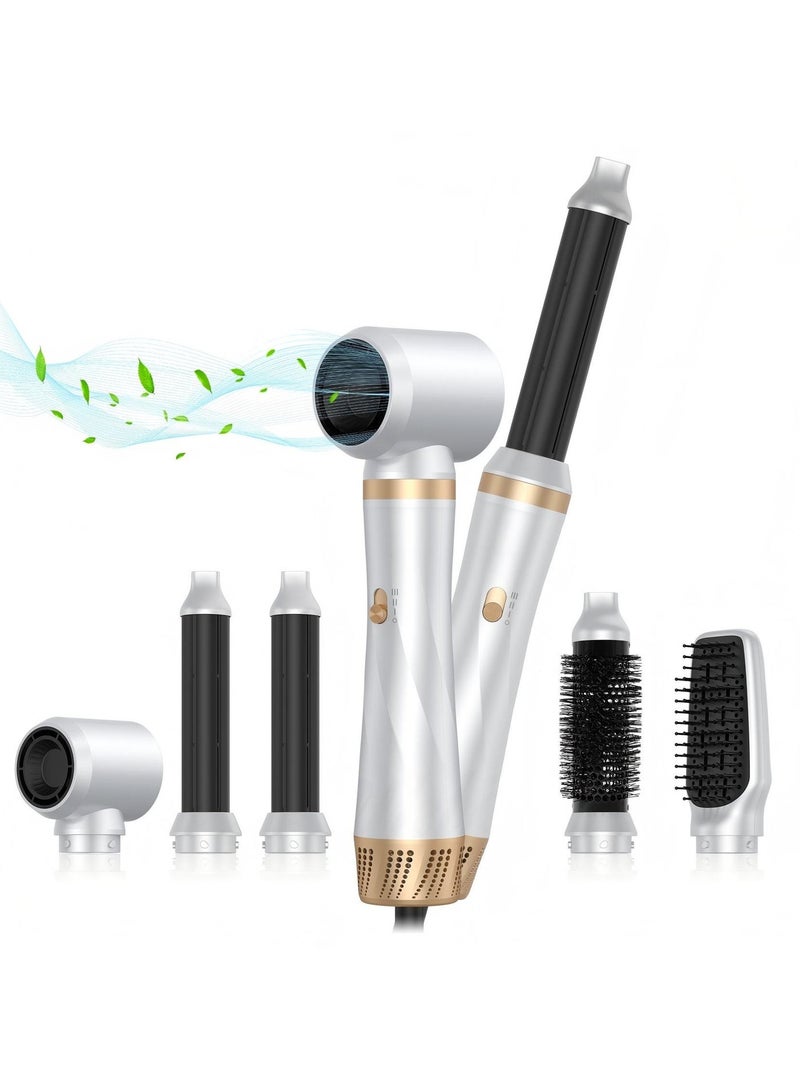 PANDA JOJO 5 in 1 Hair Dryer Brush Set, Blow Dryer Brush with Air Style Wrap Hair Styler, Negative Ionic Magic Style Set, Detachable Air Curler for Volumizer, Straightener, Drying - Image 1
